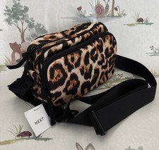 Next Ladies Leopard Animal Print Camera Crossbody /Shoulder Bag Handbag BNWT