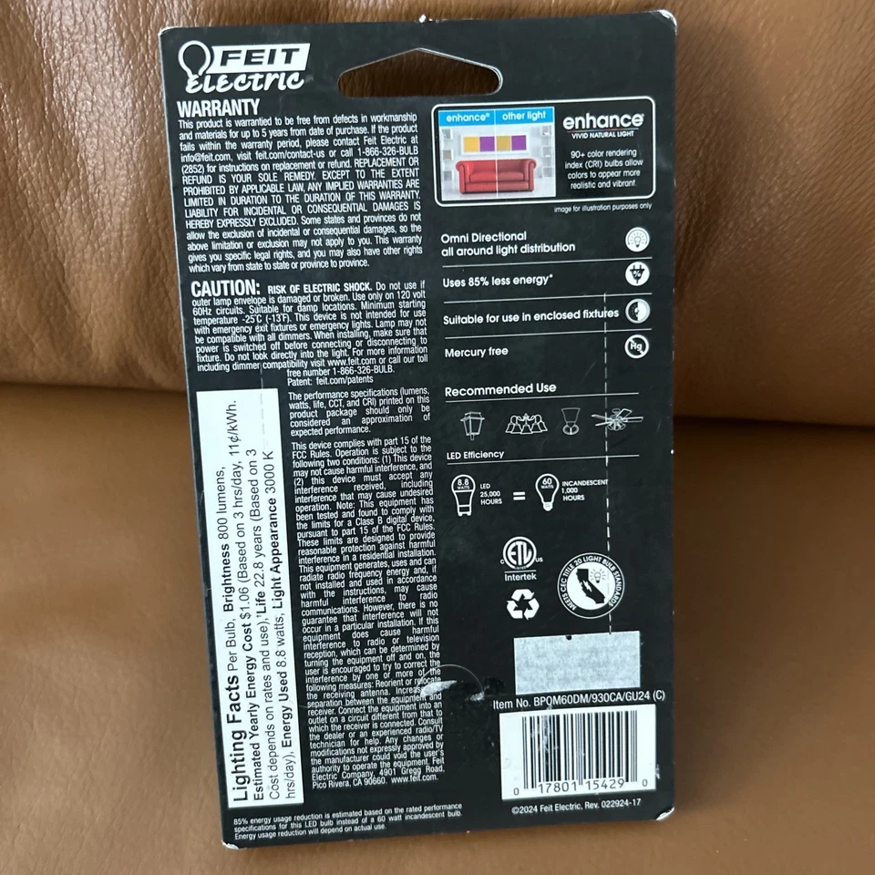 Feit Electric enhance 60-Watt Bright White LED w/GU24 Twist Lock Base - 3000K - Image 2 of 2