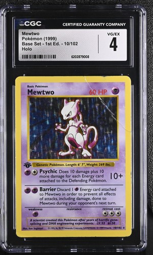Mewtwo (Shadowless) graded CGC 4 for sale on eBay