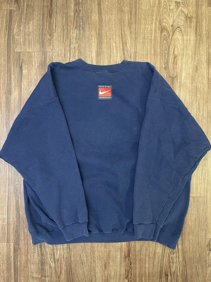 De Colección Nike Penn State Fútbol Sudadera Para Hombres 2XL Azul Marino Suéter Cuello Redondo Años 90 Y2K Foto 3 de 4