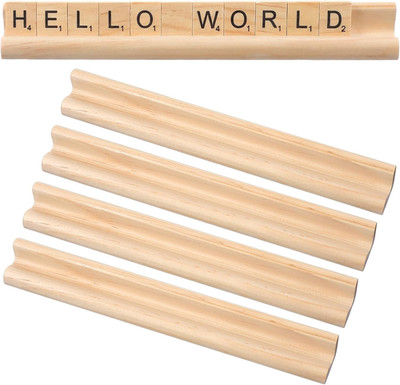 4 Pcs Dominoes Holder Tray, Adjustable Dominos Holder,Wooden Domino Trays,For Wo