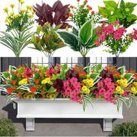 KüNstliche Blumen Pflanzen,8 BüNdel Kunstblumen Wie Echt Outdoor Wetterfest Kuns