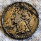 1934 Washington Quarter Fine : Monster Tone, 2nd Year - .9 Fine Silver Coin