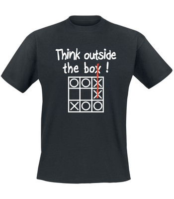 THINK Outside The Box black Men Short Sleeve Round Neck T-Shirt 500.