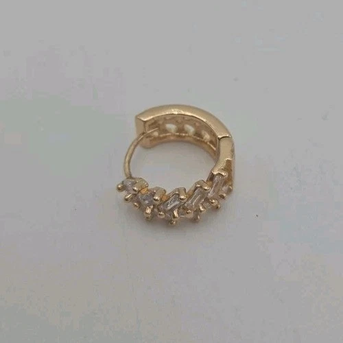 Pendientes de hoja de aro de oro pequeño CZ by Kenneth Jay Lane bisagra nuevos con etiquetas aros Foto 2 de 4