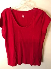 Style & Co Sport T-Shirt Essential Tee Crew Neck Top Red XL
