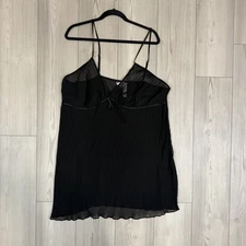 NWT Cacique Black Sheer Stretch Lace Cami Nighty Top 22/24 Sexy