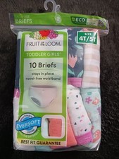 Toddler Girls Fruit Of The Loom 10 Pack Cotton Briefs 4T 5T NWT