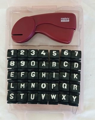 Marvy Uchida Cassette Craft Punch 36 Pc ~ ABC 123 Letters/Numbers set w/Case