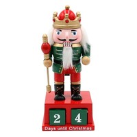 "Holz Nussknacker Adventskalender \" KöNig \" 20 Cm Weihnachten Deko Figur"