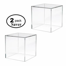 N'ice Packaging 2 Piece Acrylic Cube 5 Solid Sides - 5" x 5" x 5"