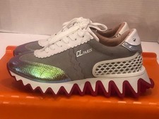 CHRISTIAN LOUBOUTIN Loubishark Donna Red Sole Sneakers - Womens U.S. Size 8.5