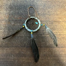 Navajo Native American Dream Catcher Curtis Bitsui Dream Catcher 2 “ Grey J