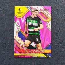 Viktor Gyokeres 2025 Topps Finest UEFA Pink Lava 123/250 #3