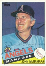 JOHN MCNAMARA SIGNED 1985 TOPPS BASEBALL CARD 732 AUTOGRAPHED LOS ANGELES ANGELS