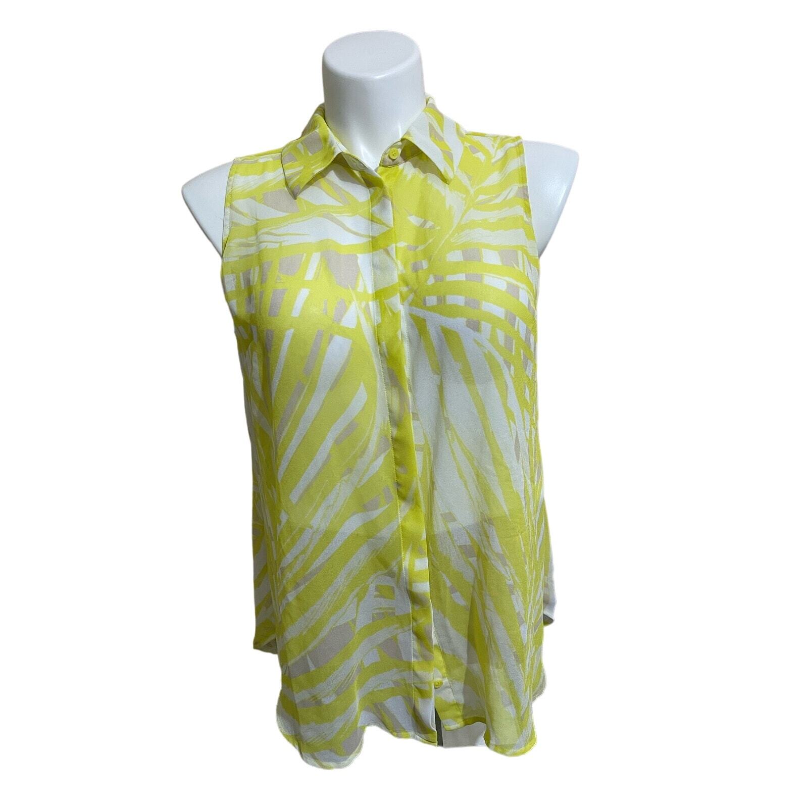 Lane Bryant Women's Sleeveless Blouse Plus Size 18 Sheer Button Front Split Hem