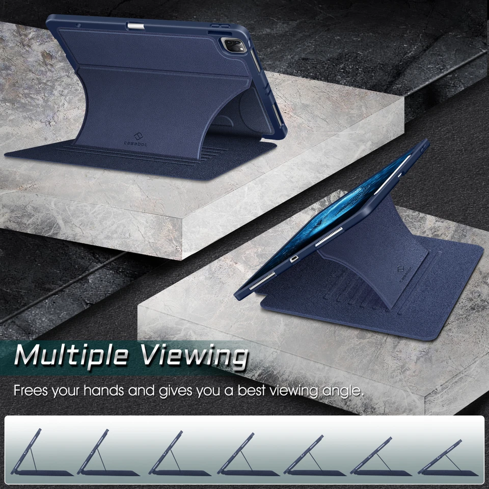 Магнитный чехол для iPad Pro 12,9 дюйма 6-го поколения 2022 ударопрочный прочный термополиуретановый чехол с подставкой - Изображение 4 из 4