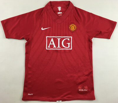 Manchester United 2007-09 2009 Nike AIG jersey home shirt BOYS XL