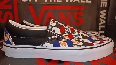 Vans Men's 9.5 Classic Slip On Checker Cube Multi True White ---- VN0A33TB42X