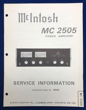 Original McIntosh MC2505 / Service Information Manual -- 2
