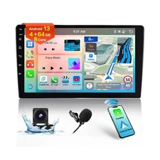 4G+64G Android 13 Car Stereo Double Din Radio, 10.1 Inch IPS Touch Screen Car...