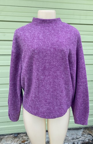 Nuevo Con Etiquetas Zara Púrpura Sudadera De Tacto Suave Cuello Alto Manga  Larga Talla S 6000 Basics | eBay