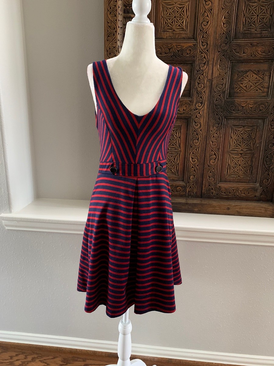 navy and red striped dress Navy + Red Striped Dress -