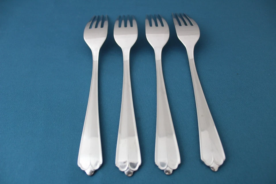 4 tenedores de cena Wallace LOTUS 18/8 acero inoxidable Japón 8" Foto 4 de 4