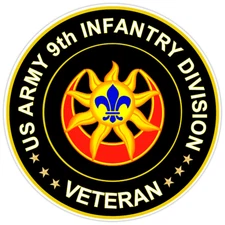 US Army 9th Infantry Division Veteran Bumper Sticker Military Vinyl Decal 5"