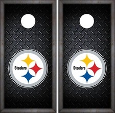 Pittsburgh Steelers Cornhole Wrap NFL Luxury Game Skin Board Set Vinyl Art CO108