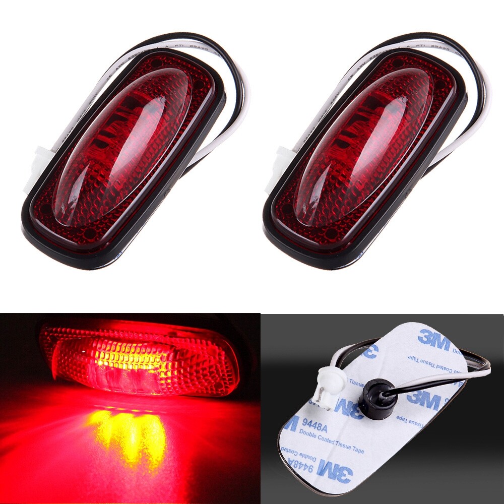 2X Red 3 LED Dually Bed Fender Marker Lights for 03-09 Dodge Ram 3500