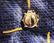 Vintage Gold Tone Tie Tack Tie Pin Tie Stay  Diminutive Stylized Cute LADY BUG