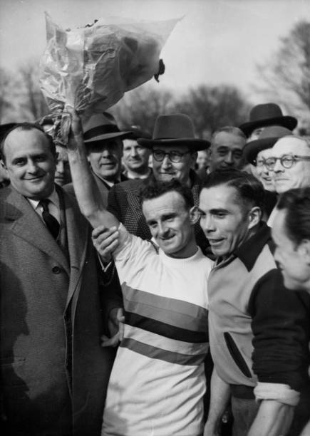 French cyclist Jean Robic during a bicycle race circa 1950