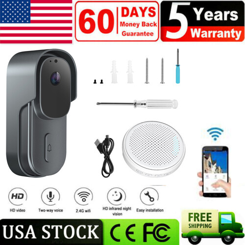 Wireless Ring Doorbell Phone Security Camera WIFI Video Smart Door Bell Intercom-image