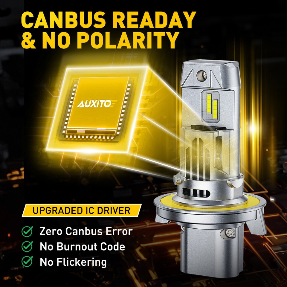 9008 H13 LED Headlight Bulbs Kit High Low Beam Super Bright