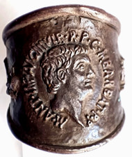 41 BC Ancient Roman SILVER Ring General Mark Antony Museum Quality Artifact