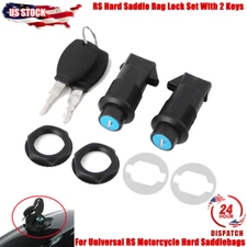 For Universal RS Motorcycle Hard Saddlebags RS Hard Saddle Bag Lock Set W/ 2 Key