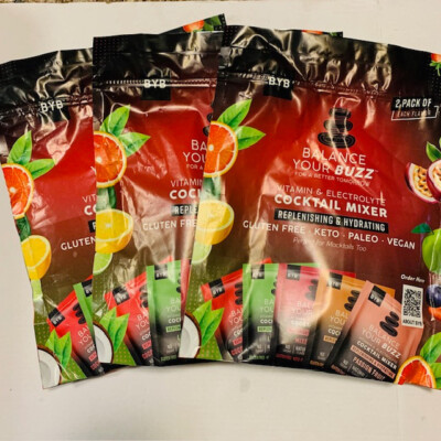 Balance Your Buzz Vitamin and Electroltye Hydrating Cocktail Mixers Vegan - 3 PK
