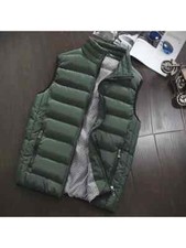 Bomber Piumino Gilet Sintetico Moda Uomo Nero Bomber Tasche Verde Scuro 1306