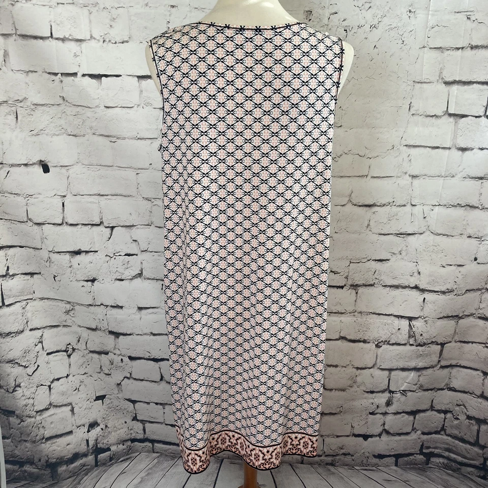 Vestido Studio M para mujer grande sin mangas estampado geométrico fluido mini 5M04W67 Foto 3 de 4