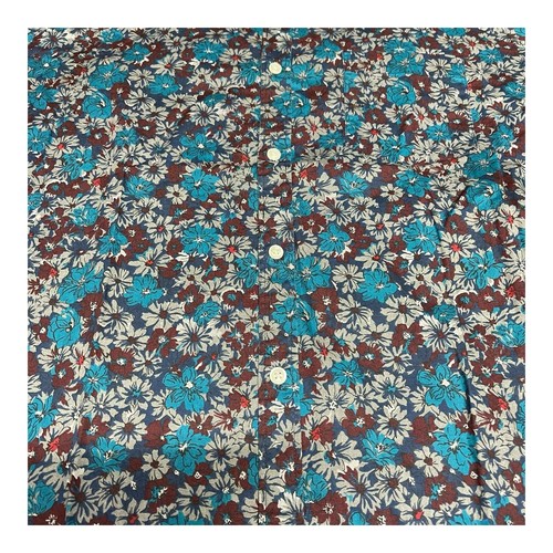 Express Dress Shirt Mens XL 17 Blue Red Floral Slim Fit Button Up NEW Tropical - Picture 3 of 7