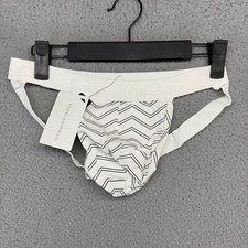 Todd Sanfield Supima Jock Men's Small White Two Line Chevron Underwear Strap NEW