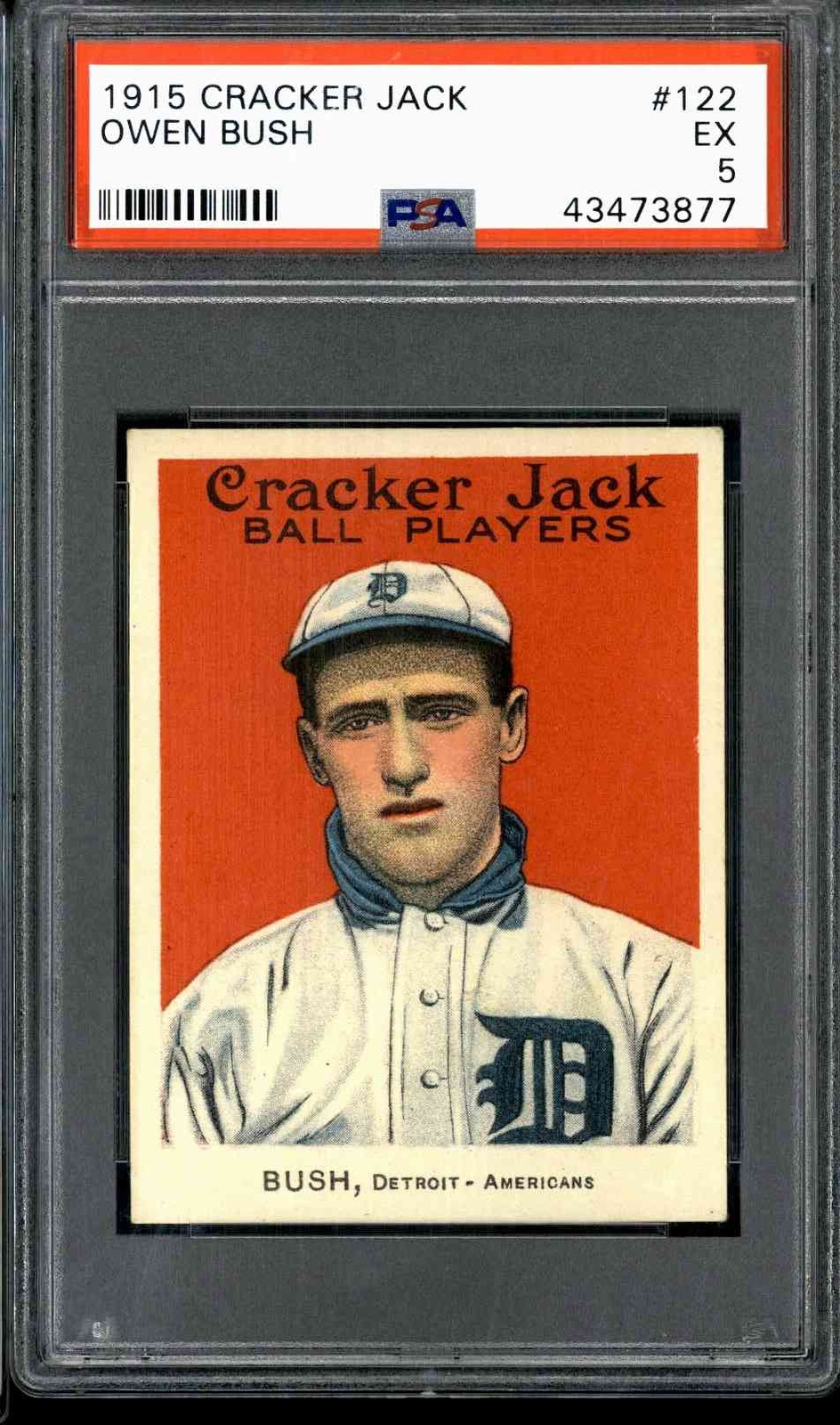 1915 Cracker Jack #122 Owen Bush - PSA 5