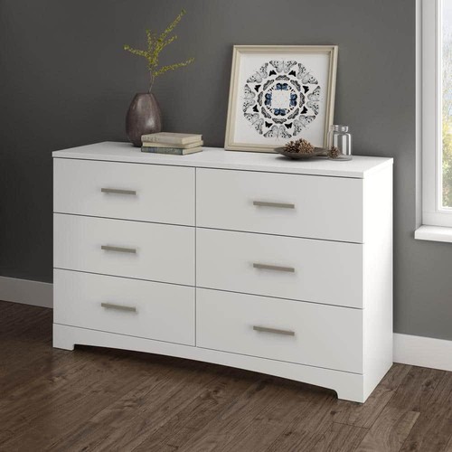 South Shore Dresser 4.75" x 53.25" x 16.5" Particle Board 6-Drawers Pure White - Picture 2 of 6