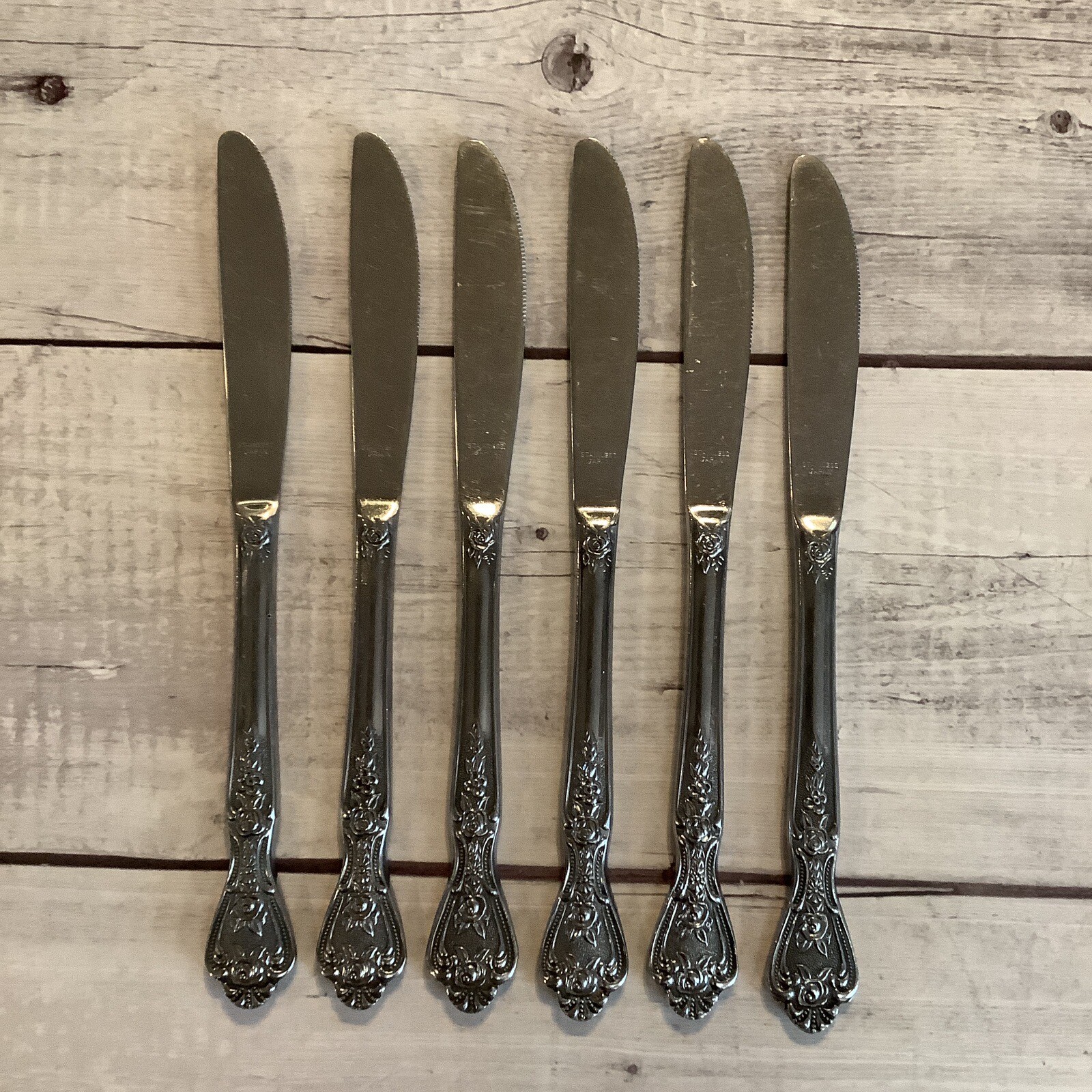 Set Of 6 Normandy Stainless Flatware Japan Dinner Knives 9 Inches eBay