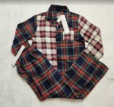 New boys 6 8 10 12 Gap kids plaid button up pajama set - top  bottoms