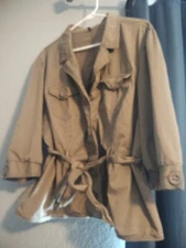 GITANO WOMEN'S PLUS KHAKI BUTTON DOWN JACKET SIZE 24W