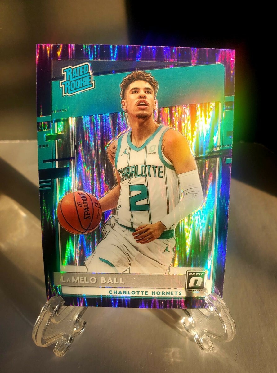 Lamelo Ball 2020-21 Donruss Optic Purple Shock Prizm Rated Rookie 