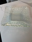 Recycled Art Glass Square Bowl Textured Aqua Green 9 Inch Square Excellent Cond — photo 2