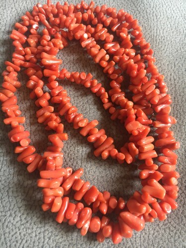 Collier Ancien En Corail – Occasion – Bijou Vintage Naturel